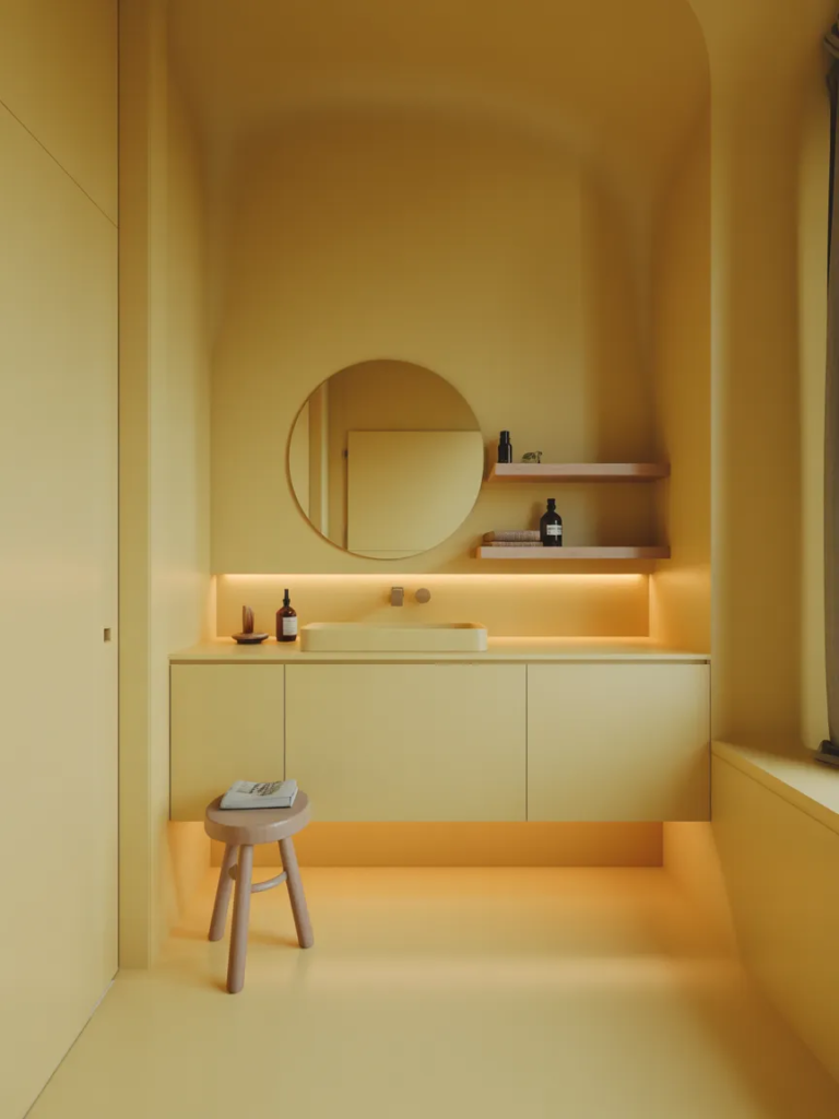 14 Minimalist Butter Yellow Bathrooms That Feel Bright and Airy